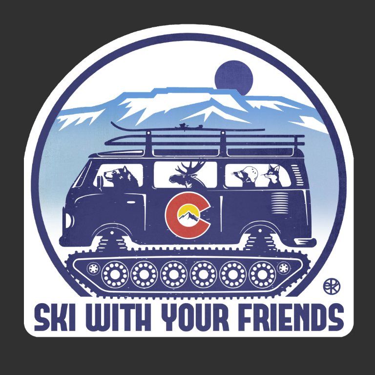 Ski with Your Friends Sticker