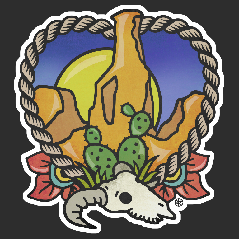 Skull monument Sticker